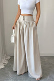 Button Front High Waist Wide Leg Pants