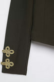 Braided Epaulet Military Crop Jacket