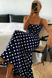 Polka Dot Spaghetti Strap Maxi Dress