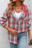 Plaid Hooded Button-Front Shirt