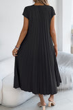 Pleated Casual Midi Dress