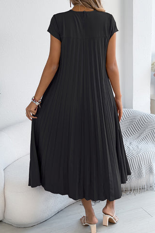 Pleated Casual Midi Dress
