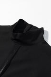 Mock Neck Cape Overlay Sheer Bodysuit