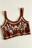 Floral Applique Crochet Cami Top