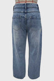 Distressed Paint-Splatter Straight Jeans