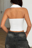 Mesh Corset Halter Neck Tank Top