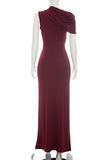 Cutout Drape One-Shoulder Maxi Dress