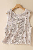 Floral Crochet Sleeveless Vest