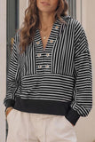 Striped Hooded Crop Sweatshirt