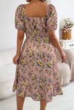 Off-Shoulder Floral Casual Dress