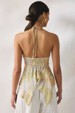 Floral Halter Tie-Front Tank