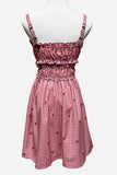 Smocked Gingham Casual Dress