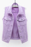 Sleeveless Collared Button-Front Vest