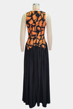 Halter Neck Maxi Dress with Flowing Skirt