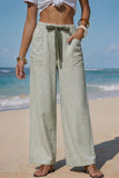 Drawstring Pocket Striped Pants