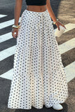 Polka Dot Tiered Drawstring Maxi Skirt