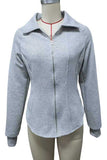 Zip-Front Collared Fitted Jacket