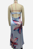 Strapless Maxi Floral Vacation Dress