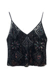 Sequin Geometric Beaded V-Neck Cami