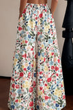 Floral Print Tiered Wide-Leg Pants