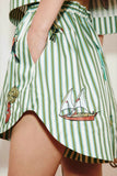 Striped Printed Shorts Set