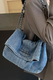 Flap Chain Strap Slouchy Shoulder Bag