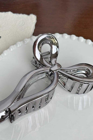 Metallic Bow Star Rectangle Hair Clip