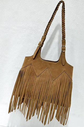 Braid-Handle Fringe Tote