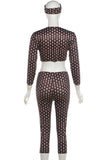Sheer Polka Dot Ring Front Pants Set