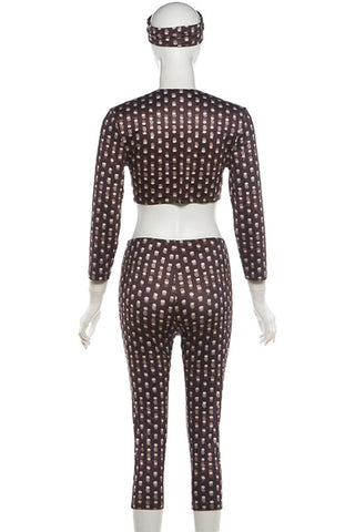 Sheer Polka Dot Ring Front Pants Set