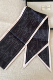 Printed Satin Skinny Scarf Belt