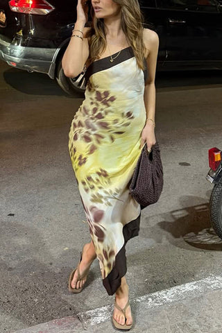 Asymmetric Hem Slip Dress