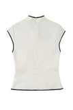 Mandarin Collar Sleeveless Polo Top