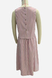 Striped Sleeveless Skirt Set
