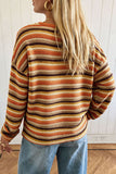 Striped Crew Neck Long Sleeve Knit Top