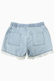 Star and Stripe Pocket Denim Shorts