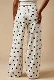 Polka Dot Wide-Leg Jeans