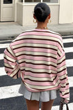 Striped Round Neck Long Sleeve Top