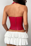 Lace-Up Corset Tank Top
