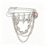 Star Charm Safety Pin Brooch