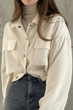 Ribbed Button-Front Collared Jacket