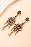 Floral Mosaic Drop Dangle Earrings