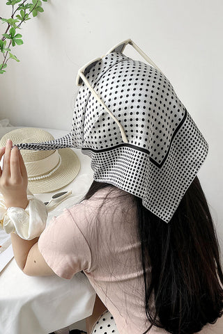 Polka Dot Square Scarf with Border
