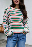Striped Crew Neck Knit Sweater