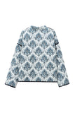 Paisley Print Puff Sleeve Open Front Kimono