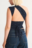 Halter-Neck Polka Dot Tank Top