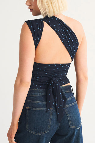 Halter-Neck Polka Dot Tank Top