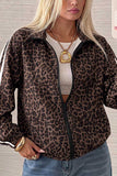 Cow Print Zip-Up Track Jacket