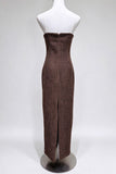 Sweetheart Neck Textured Bodycon Maxi Dress