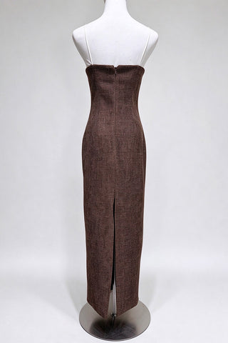 Sweetheart Neck Textured Bodycon Maxi Dress